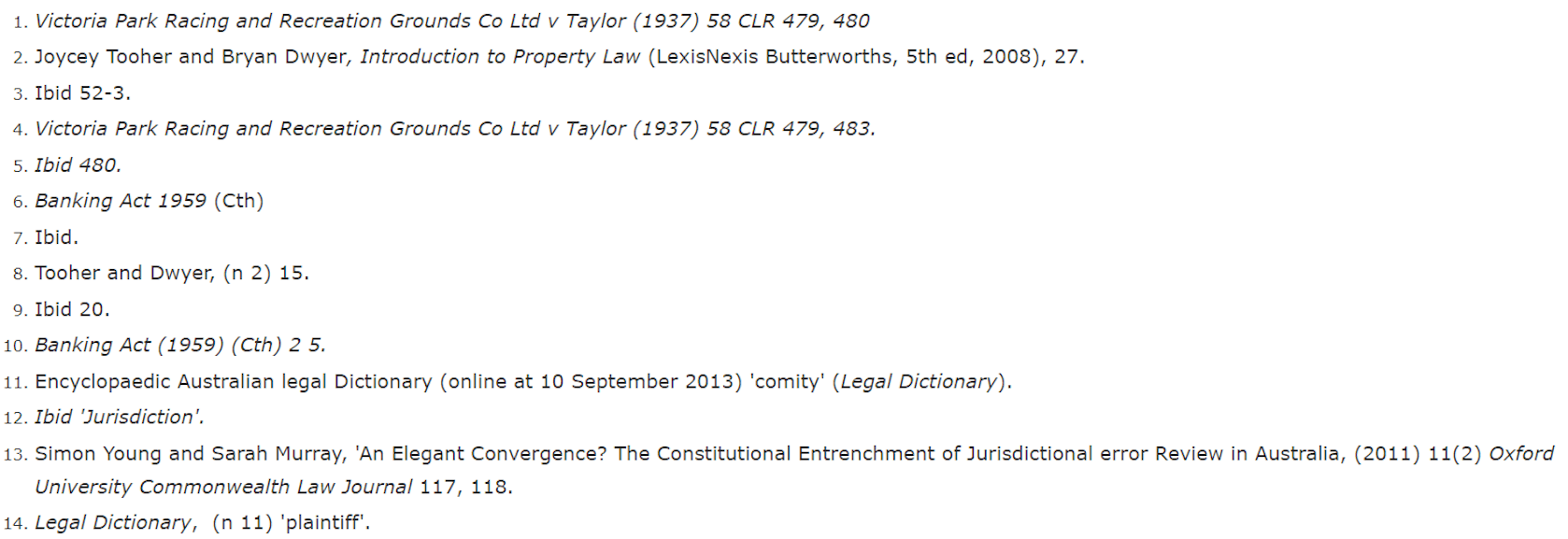 AGLC Footnotes Example